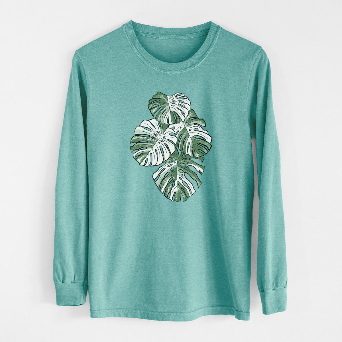 Variegated Monstera - Men&#39;s Heavyweight 100% Cotton Long Sleeve