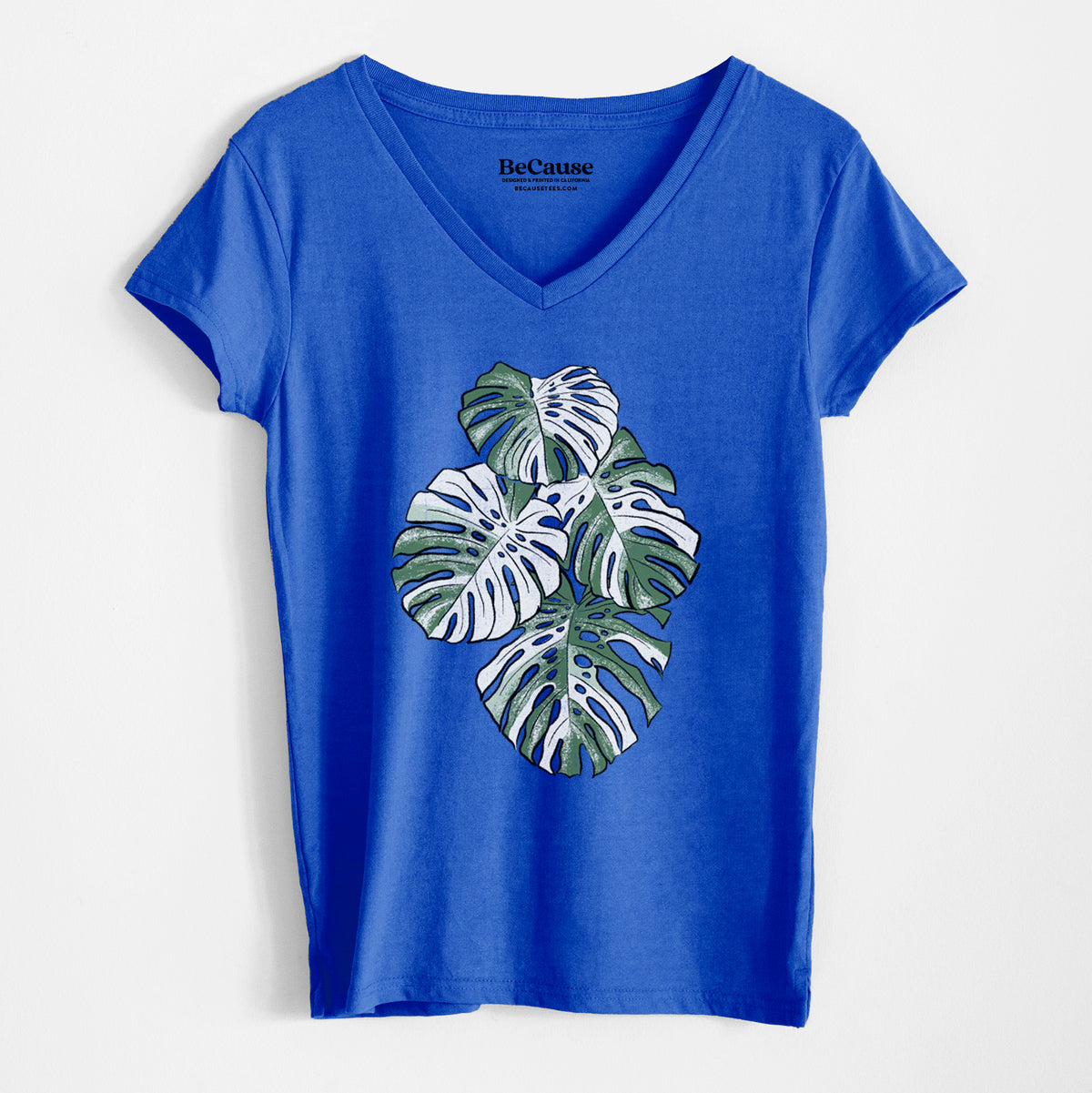 Variegated Monstera - Women&#39;s 100% Recycled V-neck