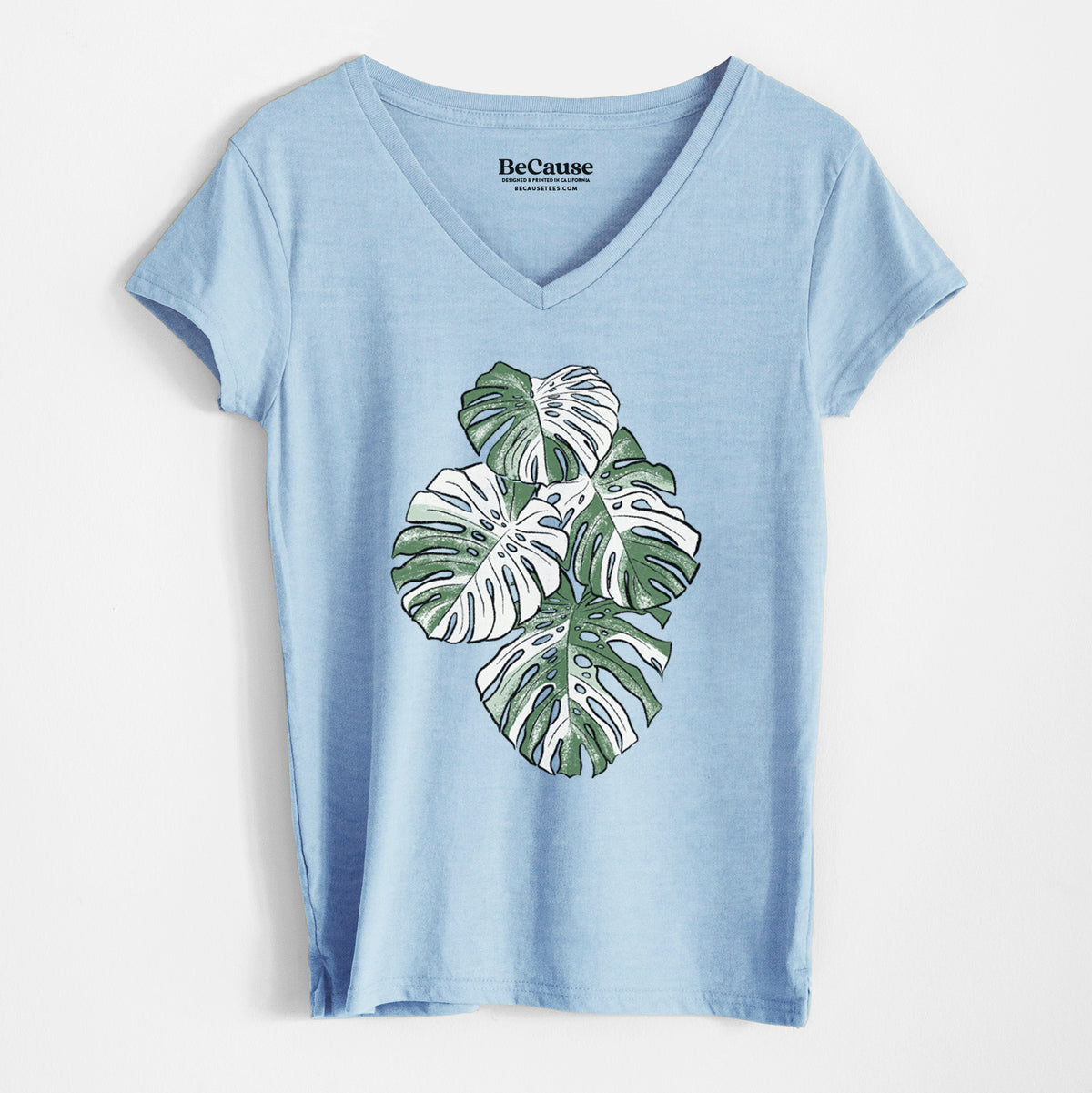 Variegated Monstera - Women&#39;s 100% Recycled V-neck