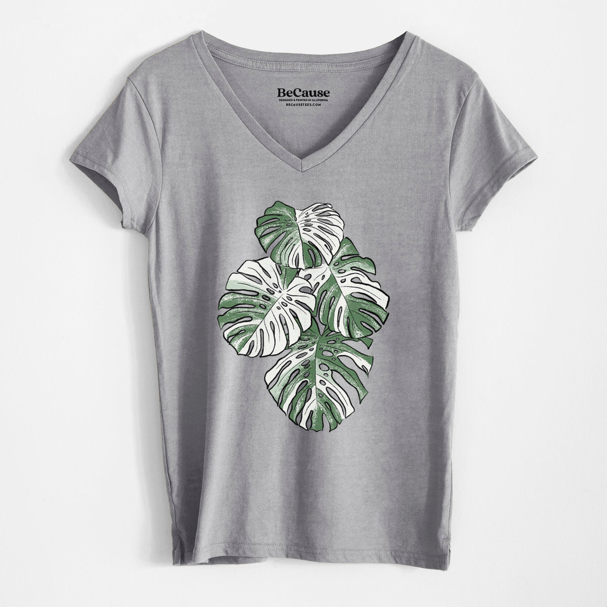 Variegated Monstera - Women&#39;s 100% Recycled V-neck