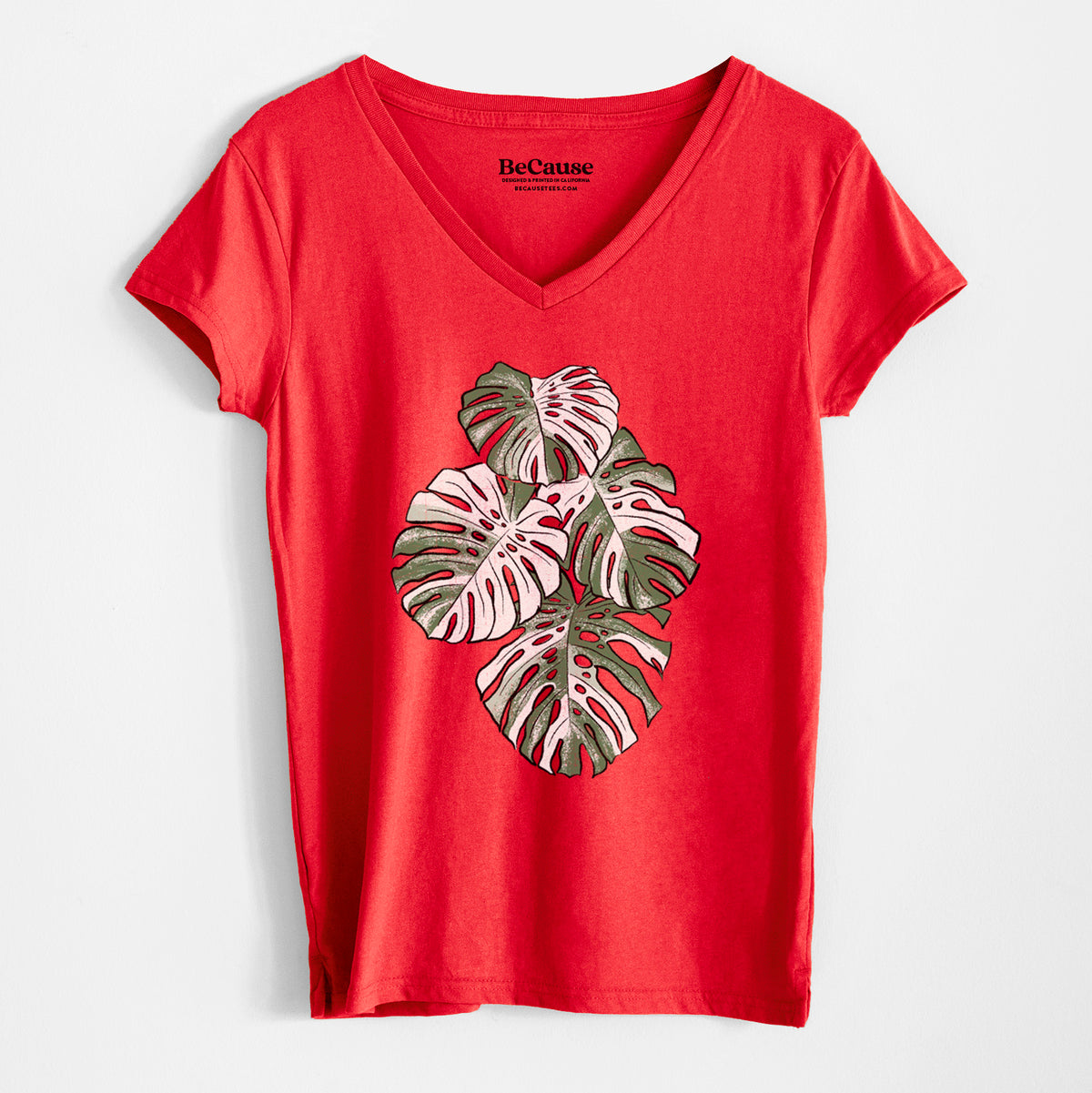 Variegated Monstera - Women&#39;s 100% Recycled V-neck