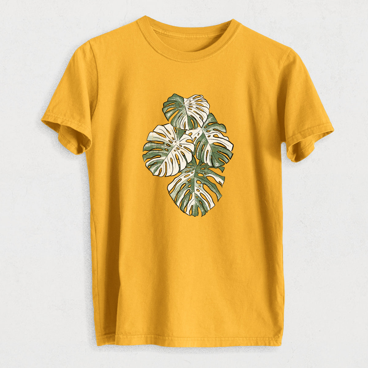 Variegated Monstera - Heavyweight Men&#39;s 100% Organic Cotton Tee