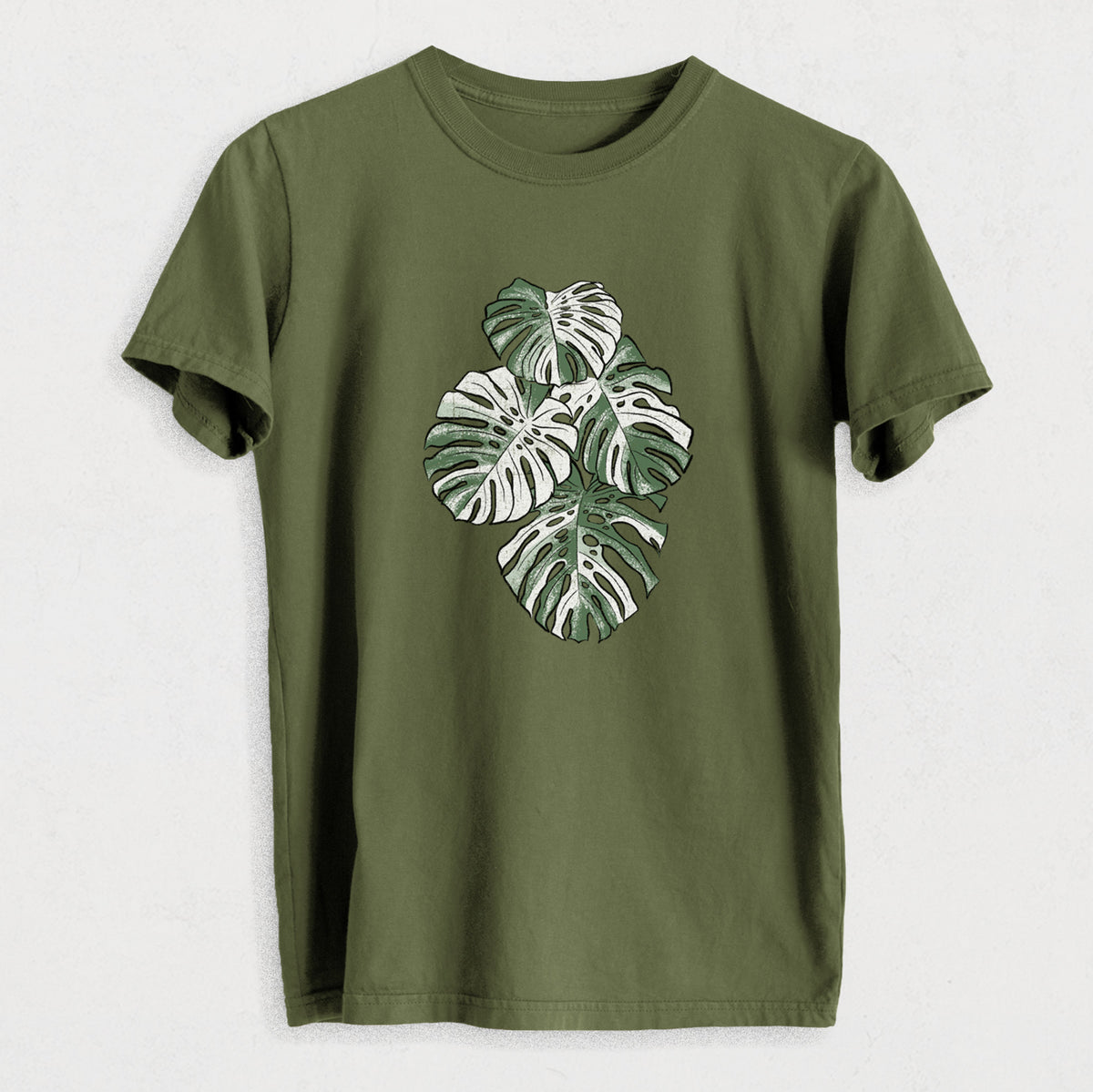 Variegated Monstera - Heavyweight Men&#39;s 100% Organic Cotton Tee