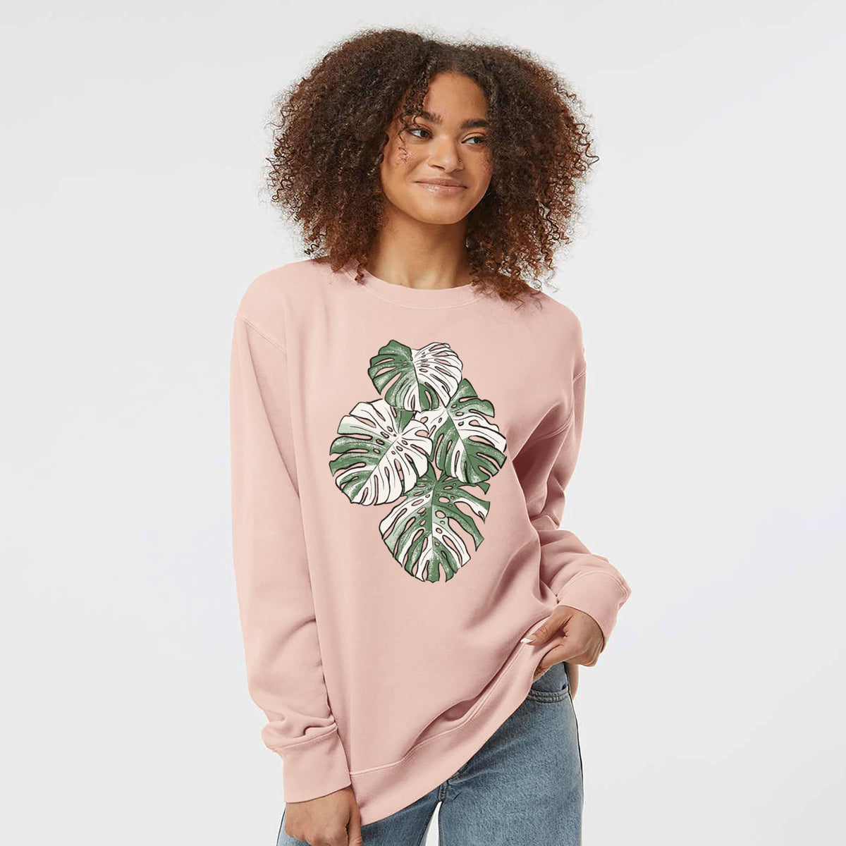 Variegated Monstera - Unisex Pigment Dyed Crew Sweatshirt