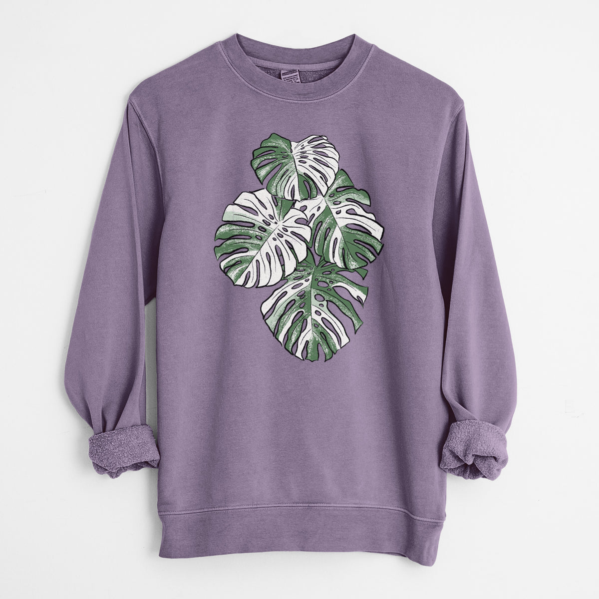 Variegated Monstera - Unisex Pigment Dyed Crew Sweatshirt