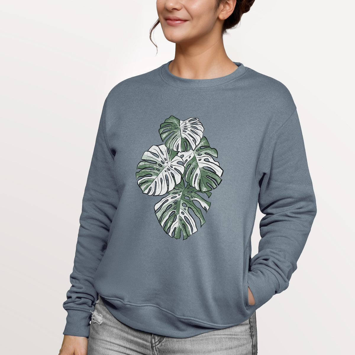 Variegated Monstera  - Unisex Reclaimed Crewneck Sweatshirt