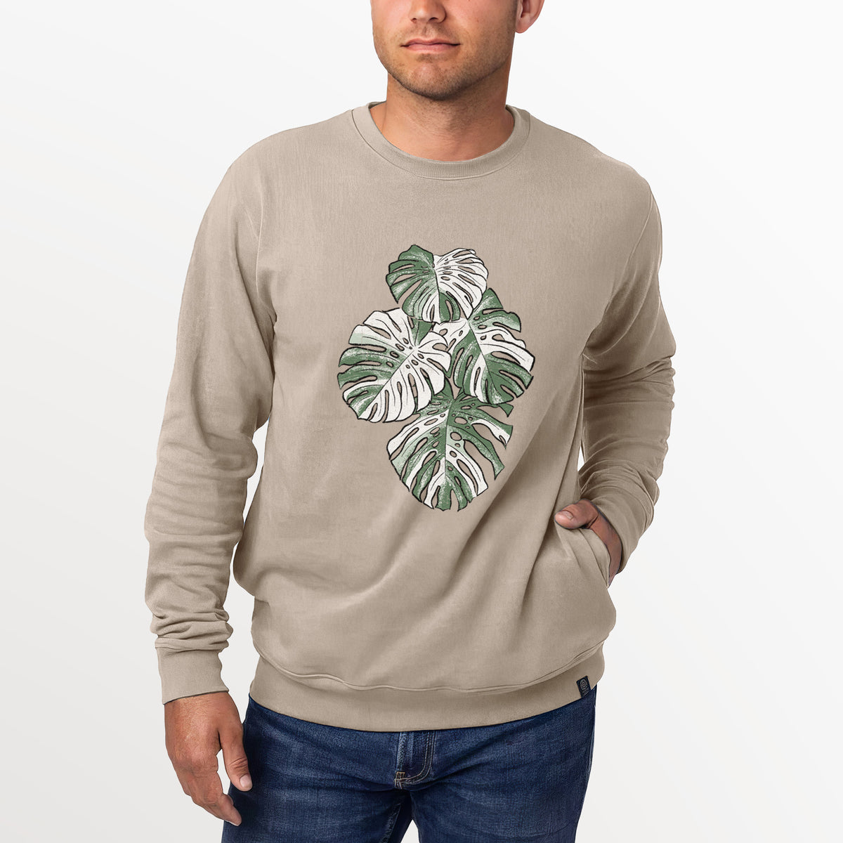 Variegated Monstera  - Unisex Reclaimed Crewneck Sweatshirt