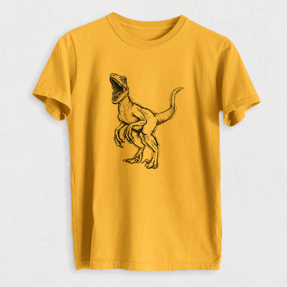 Velociraptor Mongoliensis - Heavyweight Men&#39;s 100% Organic Cotton Tee