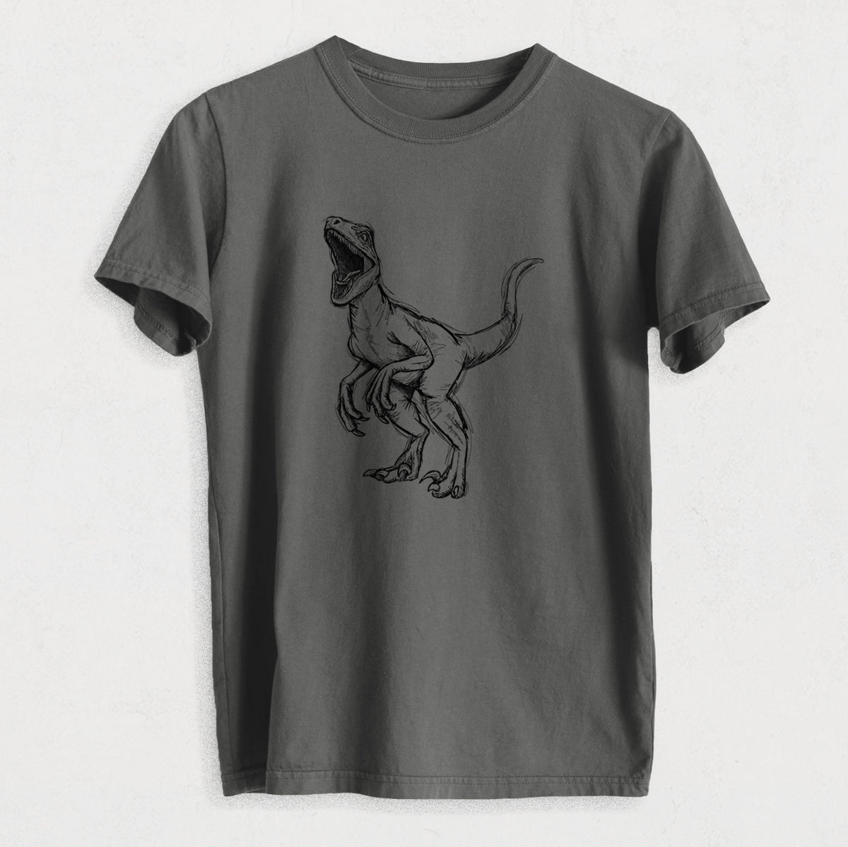 Velociraptor Mongoliensis - Heavyweight Men&#39;s 100% Organic Cotton Tee