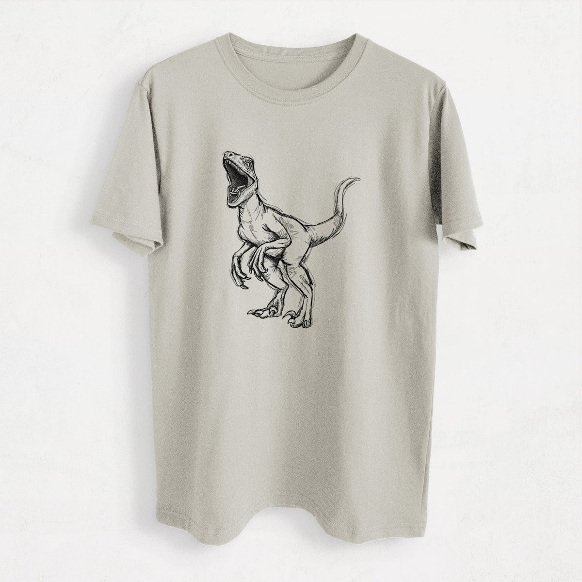 Velociraptor Mongoliensis - Heavyweight Men&#39;s 100% Organic Cotton Tee