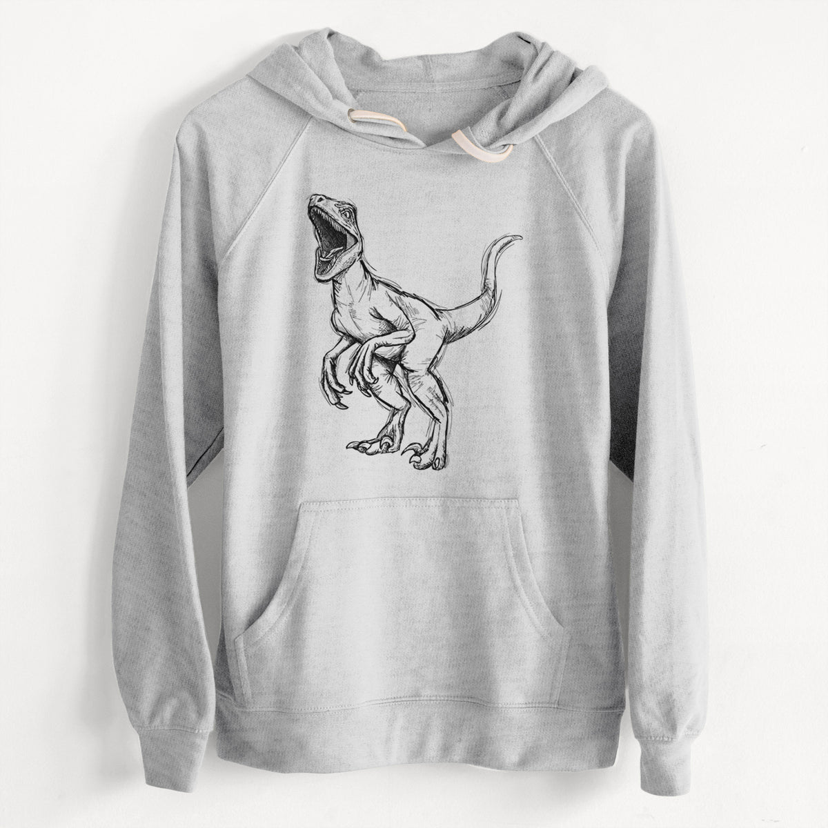 Velociraptor Mongoliensis  - Unisex Slim Fit Loopback Terry Hoodie