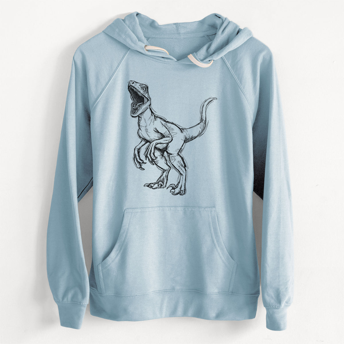 Velociraptor Mongoliensis  - Unisex Slim Fit Loopback Terry Hoodie