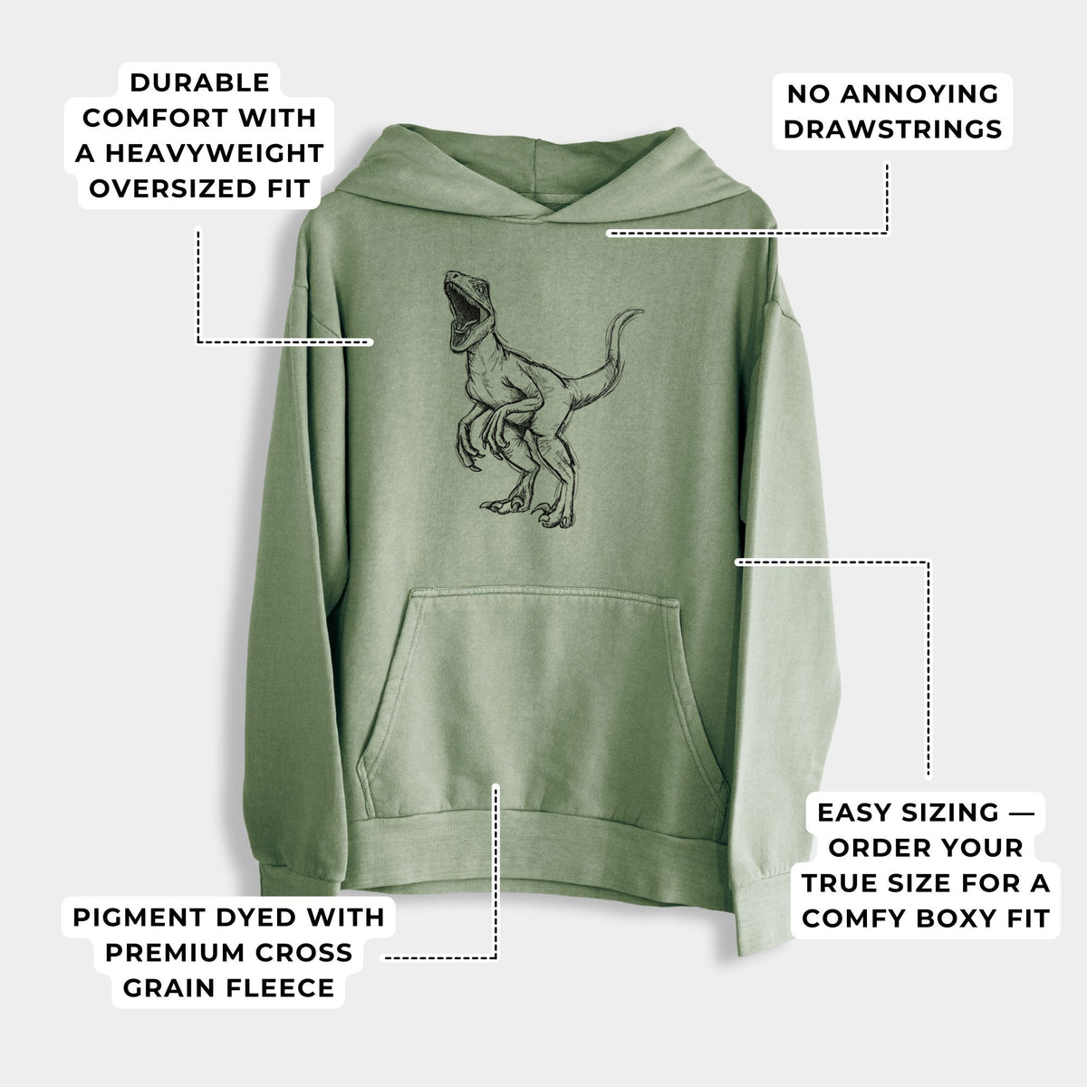 Velociraptor Mongoliensis  - Urban Heavyweight Hoodie