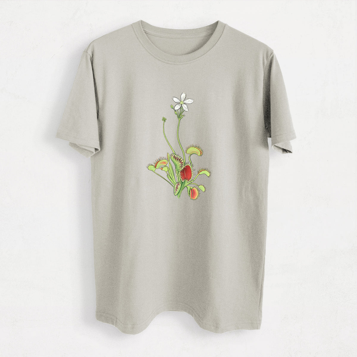 Colorful Carnivorous Venus Fly Trap - Heavyweight Men&#39;s 100% Organic Cotton Tee