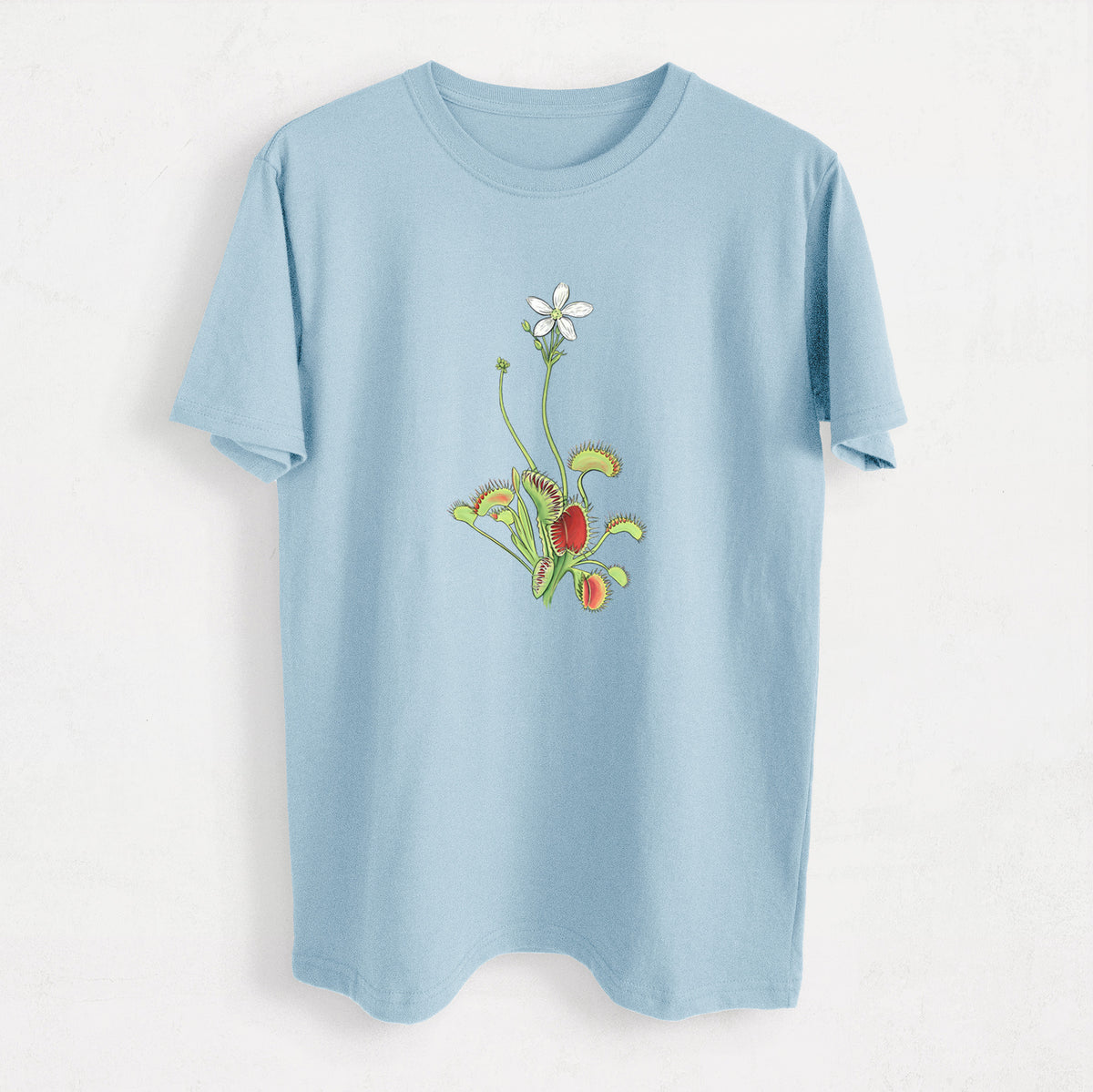 Colorful Carnivorous Venus Fly Trap - Heavyweight Men&#39;s 100% Organic Cotton Tee