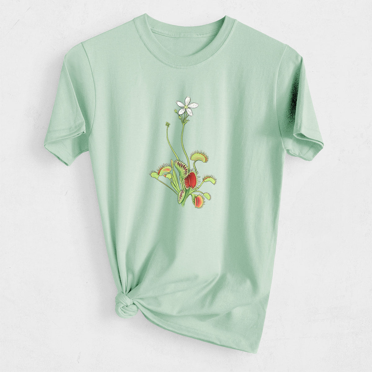 Colorful Carnivorous Venus Fly Trap - Heavyweight Men&#39;s 100% Organic Cotton Tee