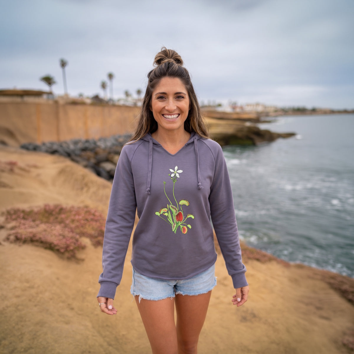 Colorful Carnivorous Venus Fly Trap - Cali Wave Hooded Sweatshirt