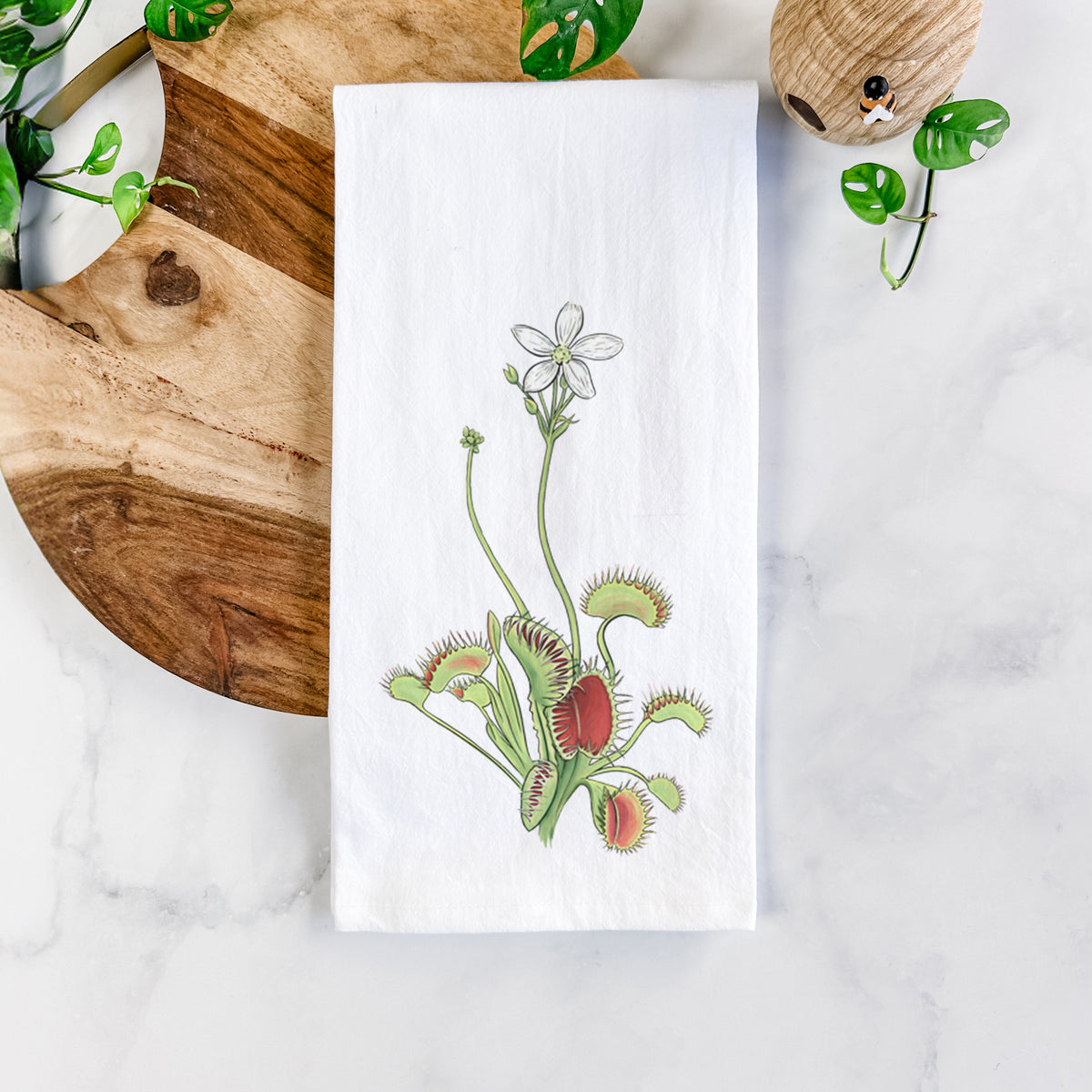 Colorful Carnivorous Venus Fly Trap Tea Towel