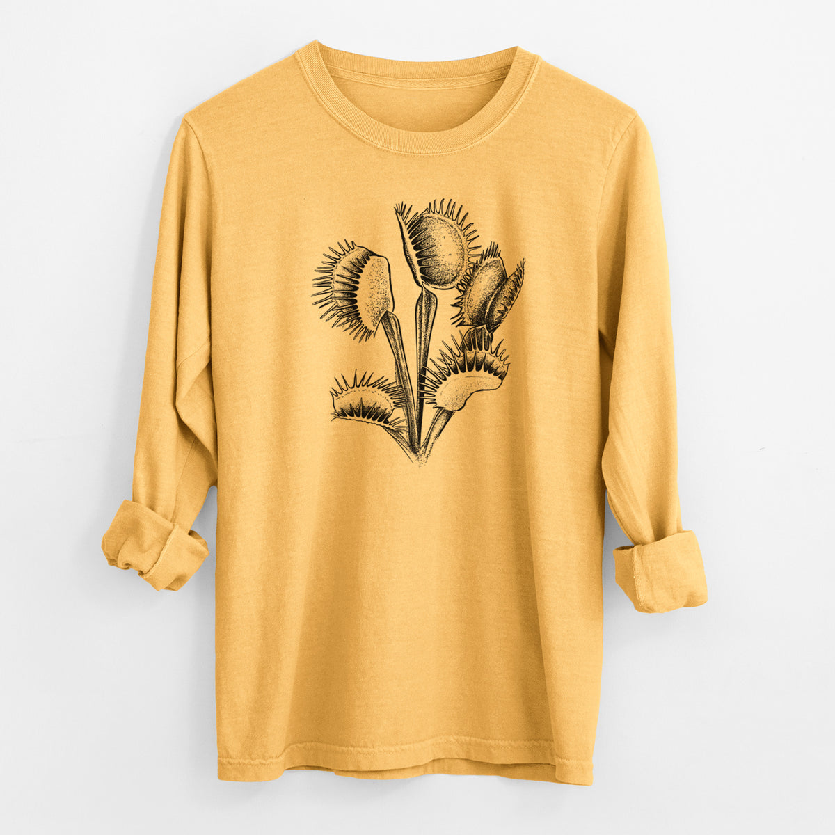 Venus Fly Trap - Dionaea muscipula - Men&#39;s Heavyweight 100% Cotton Long Sleeve