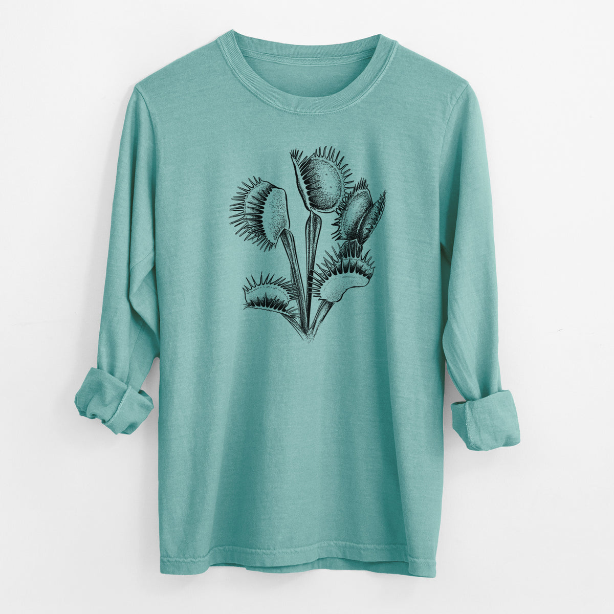 Venus Fly Trap - Dionaea muscipula - Men&#39;s Heavyweight 100% Cotton Long Sleeve