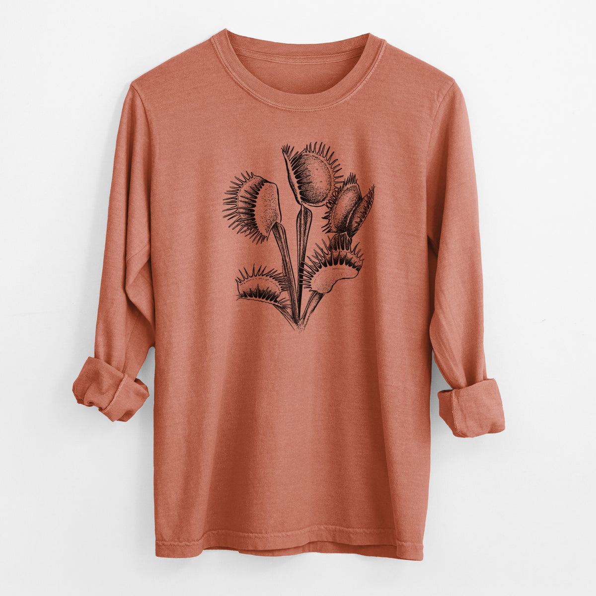 Venus Fly Trap - Dionaea muscipula - Men&#39;s Heavyweight 100% Cotton Long Sleeve