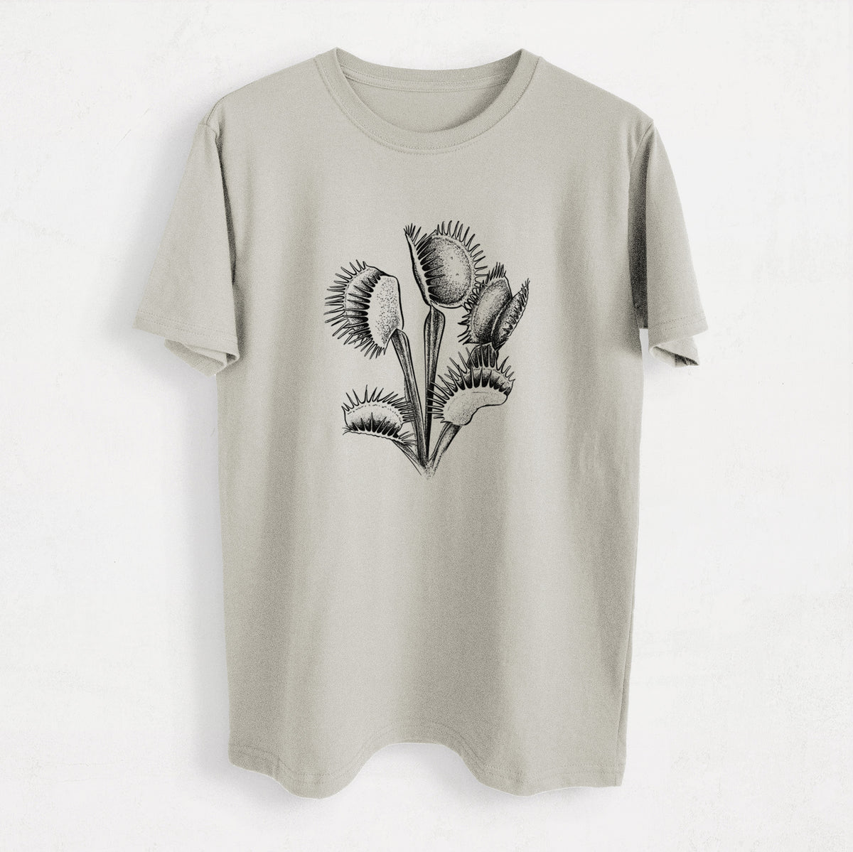 Venus Fly Trap - Dionaea muscipula - Heavyweight Men&#39;s 100% Organic Cotton Tee