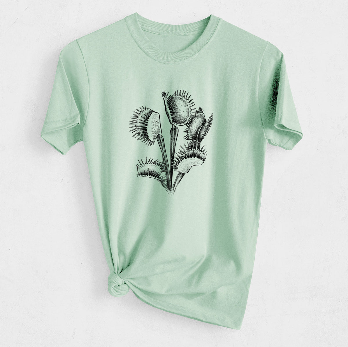 Venus Fly Trap - Dionaea muscipula - Heavyweight Men&#39;s 100% Organic Cotton Tee