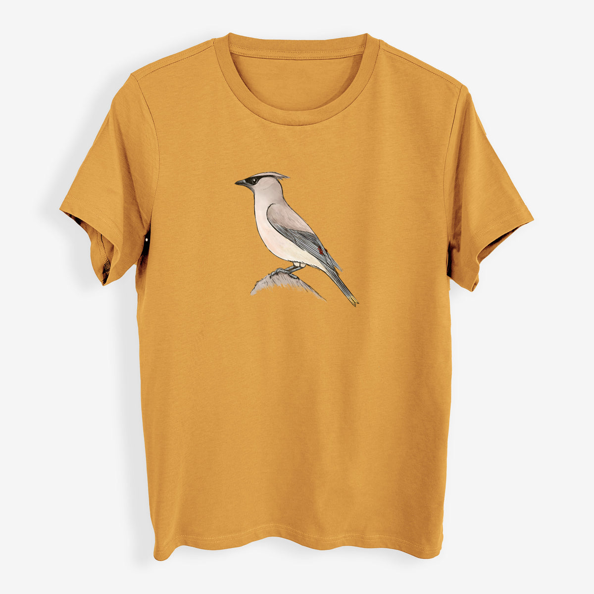 Vibrant Cedar Waxwing - Bombycilla cedrorum - Womens Everyday Maple Tee