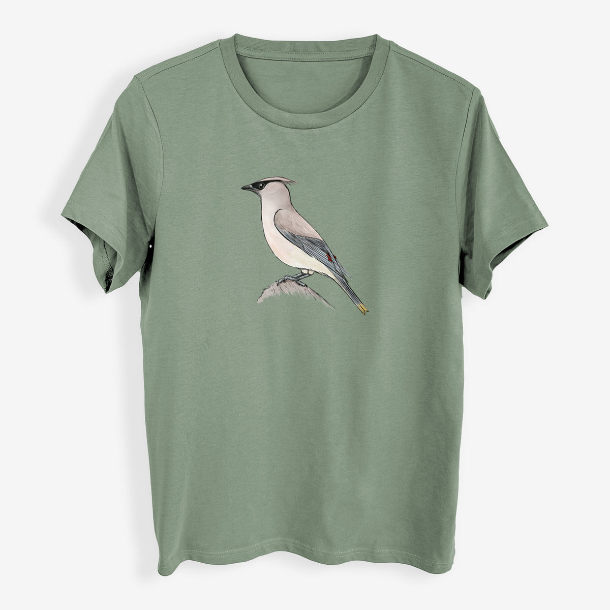 Vibrant Cedar Waxwing - Bombycilla cedrorum - Womens Everyday Maple Tee