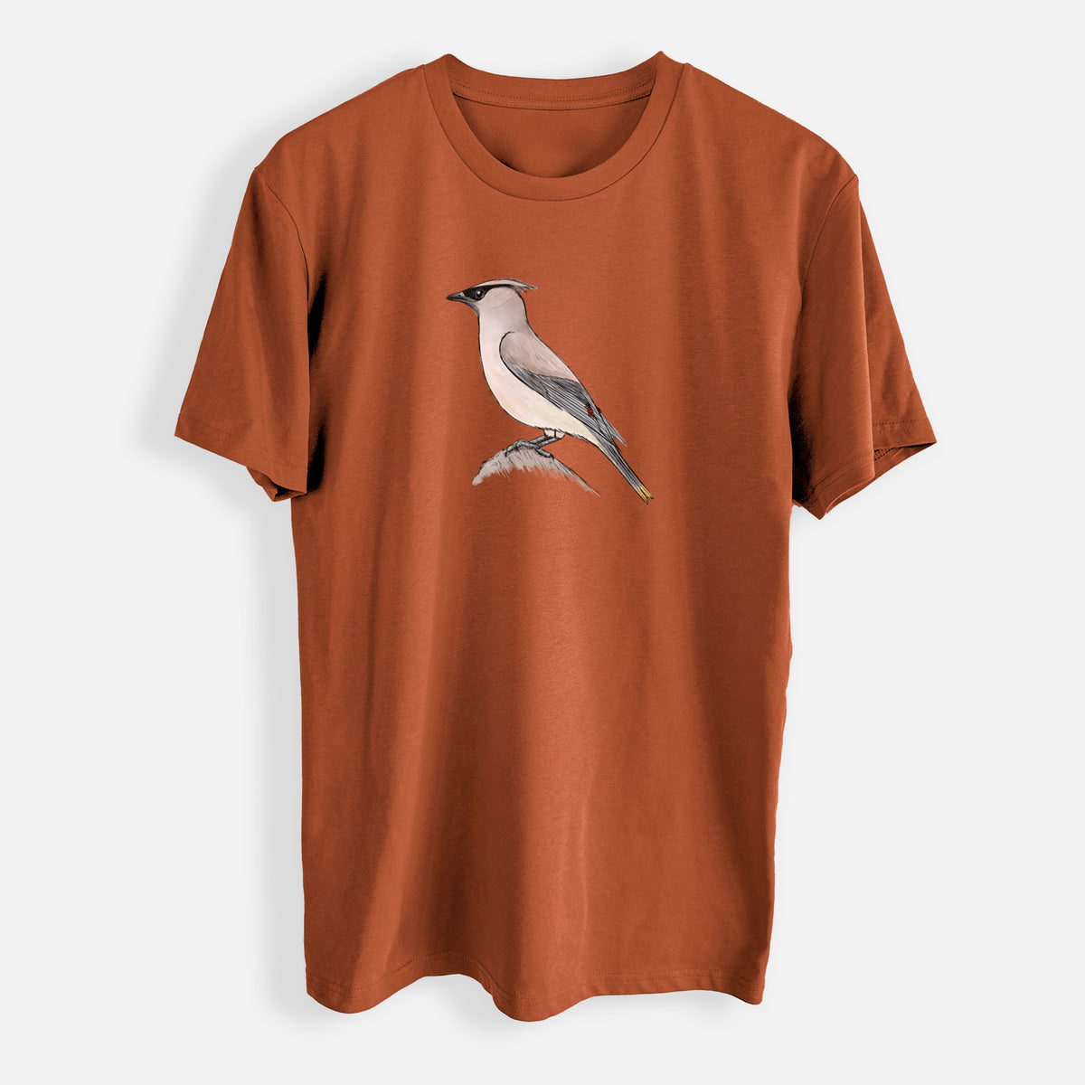 Vibrant Cedar Waxwing - Bombycilla cedrorum - Mens Everyday Staple Tee