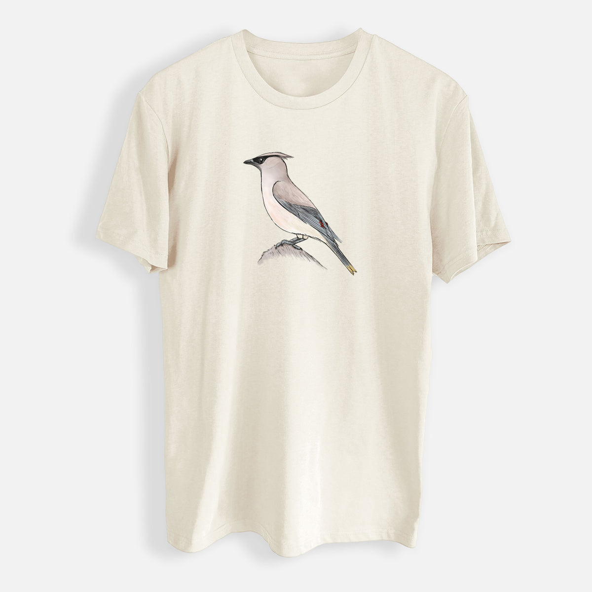 Vibrant Cedar Waxwing - Bombycilla cedrorum - Mens Everyday Staple Tee