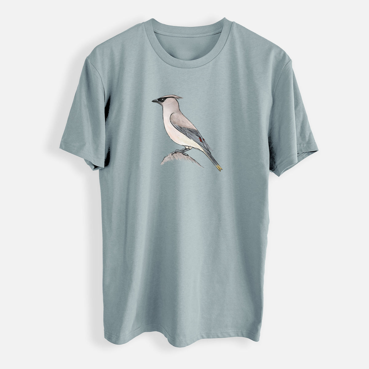 Vibrant Cedar Waxwing - Bombycilla cedrorum - Mens Everyday Staple Tee