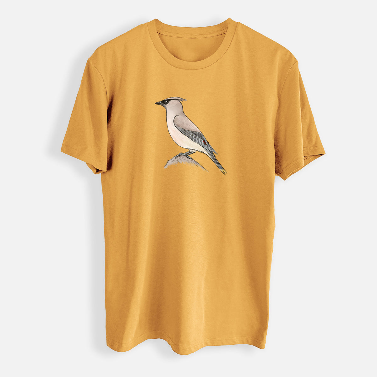 Vibrant Cedar Waxwing - Bombycilla cedrorum - Mens Everyday Staple Tee