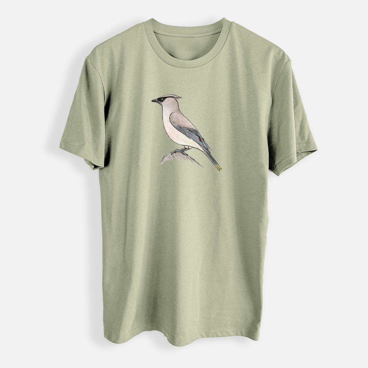 Vibrant Cedar Waxwing - Bombycilla cedrorum - Mens Everyday Staple Tee