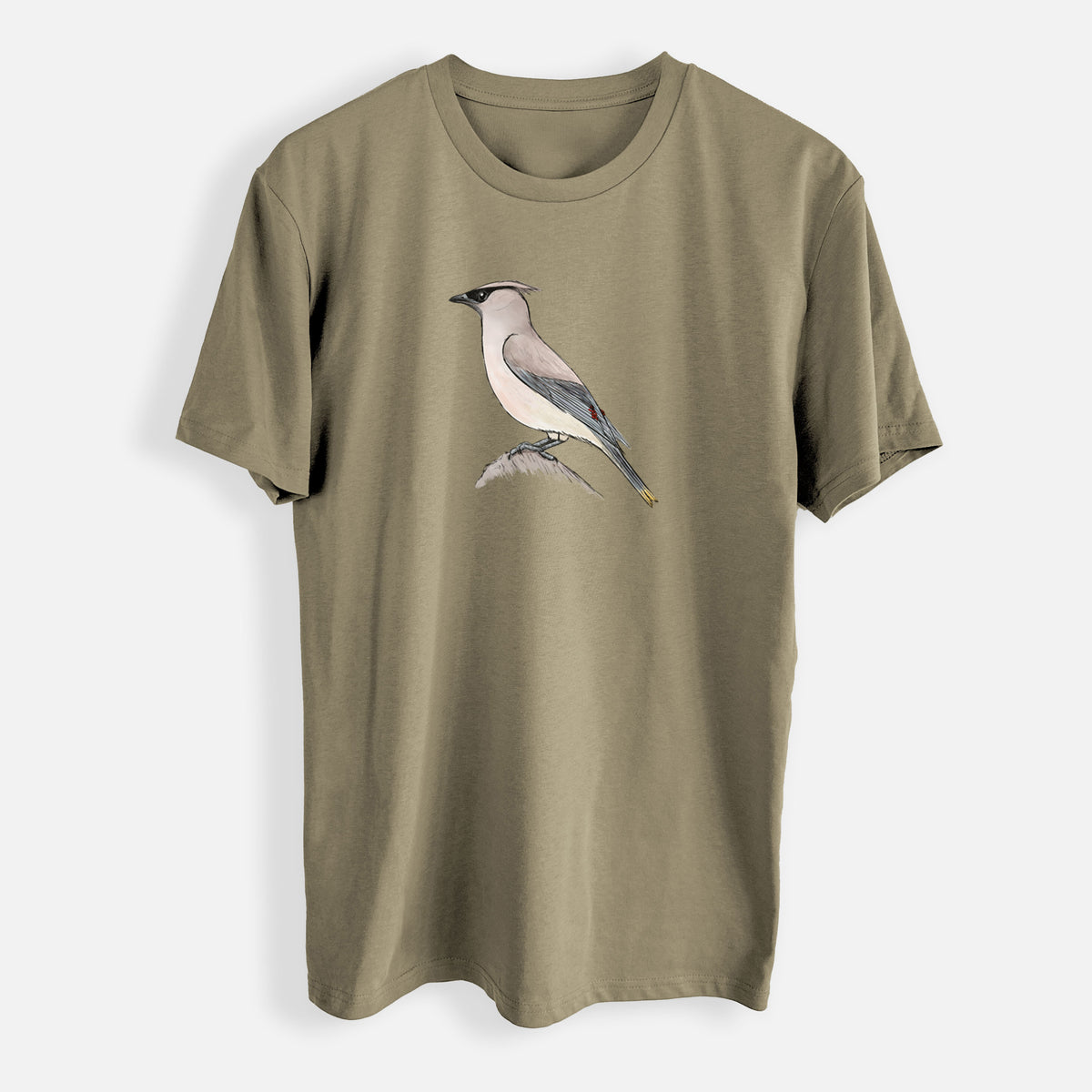 Vibrant Cedar Waxwing - Bombycilla cedrorum - Mens Everyday Staple Tee