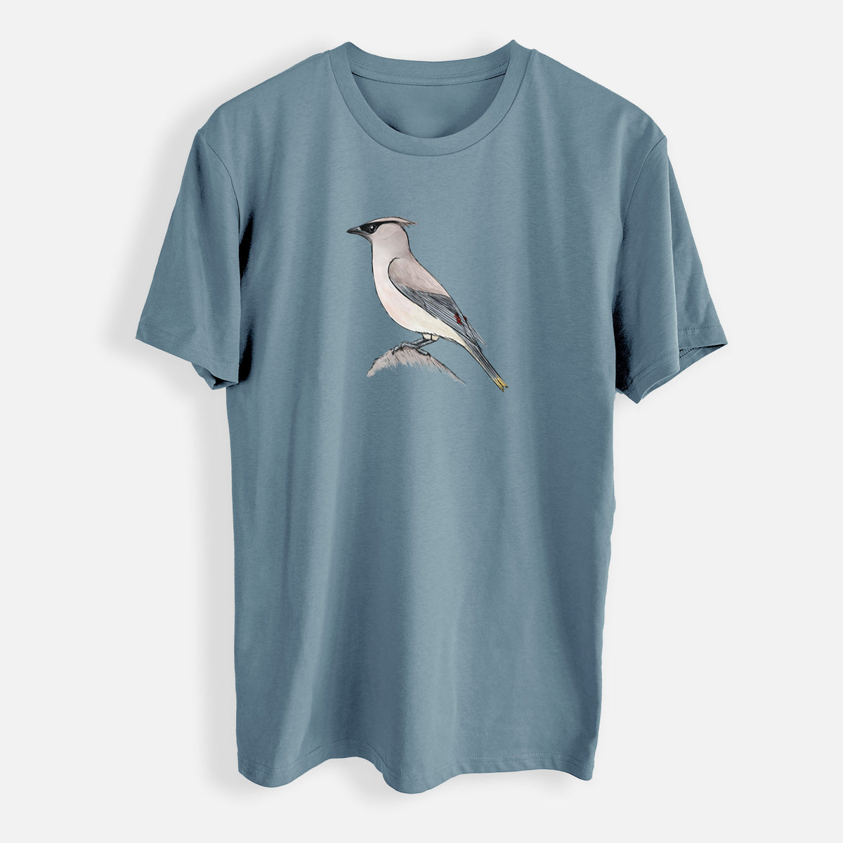 Vibrant Cedar Waxwing - Bombycilla cedrorum - Mens Everyday Staple Tee