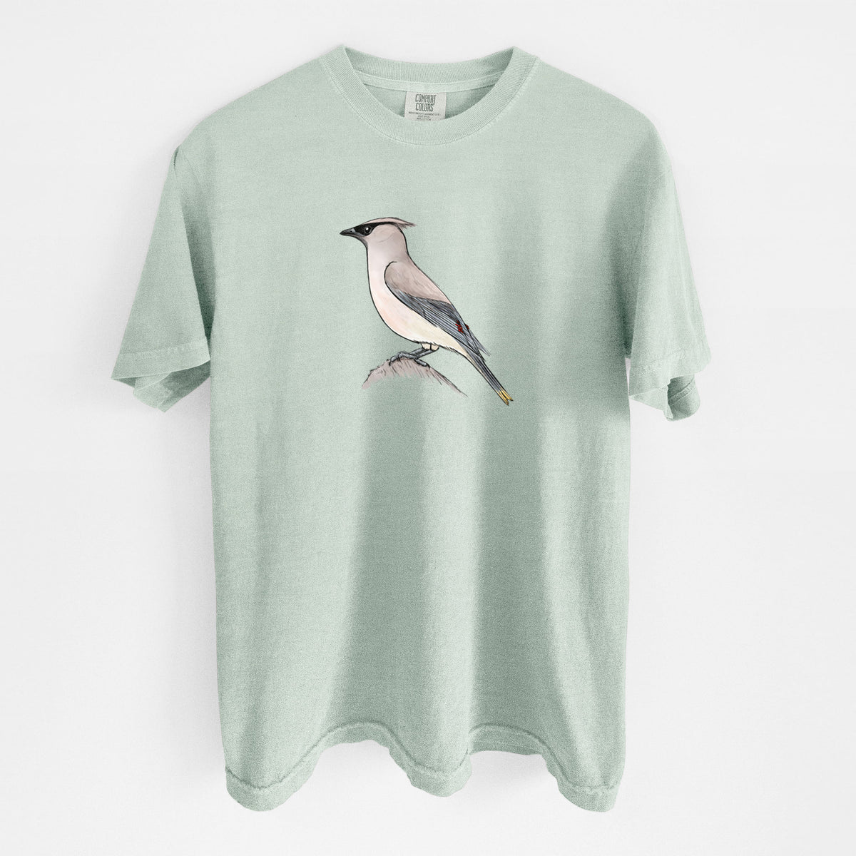 Vibrant Cedar Waxwing - Bombycilla cedrorum - Unisex Comfort Colors Garment-Dyed Heavyweight T-shirt