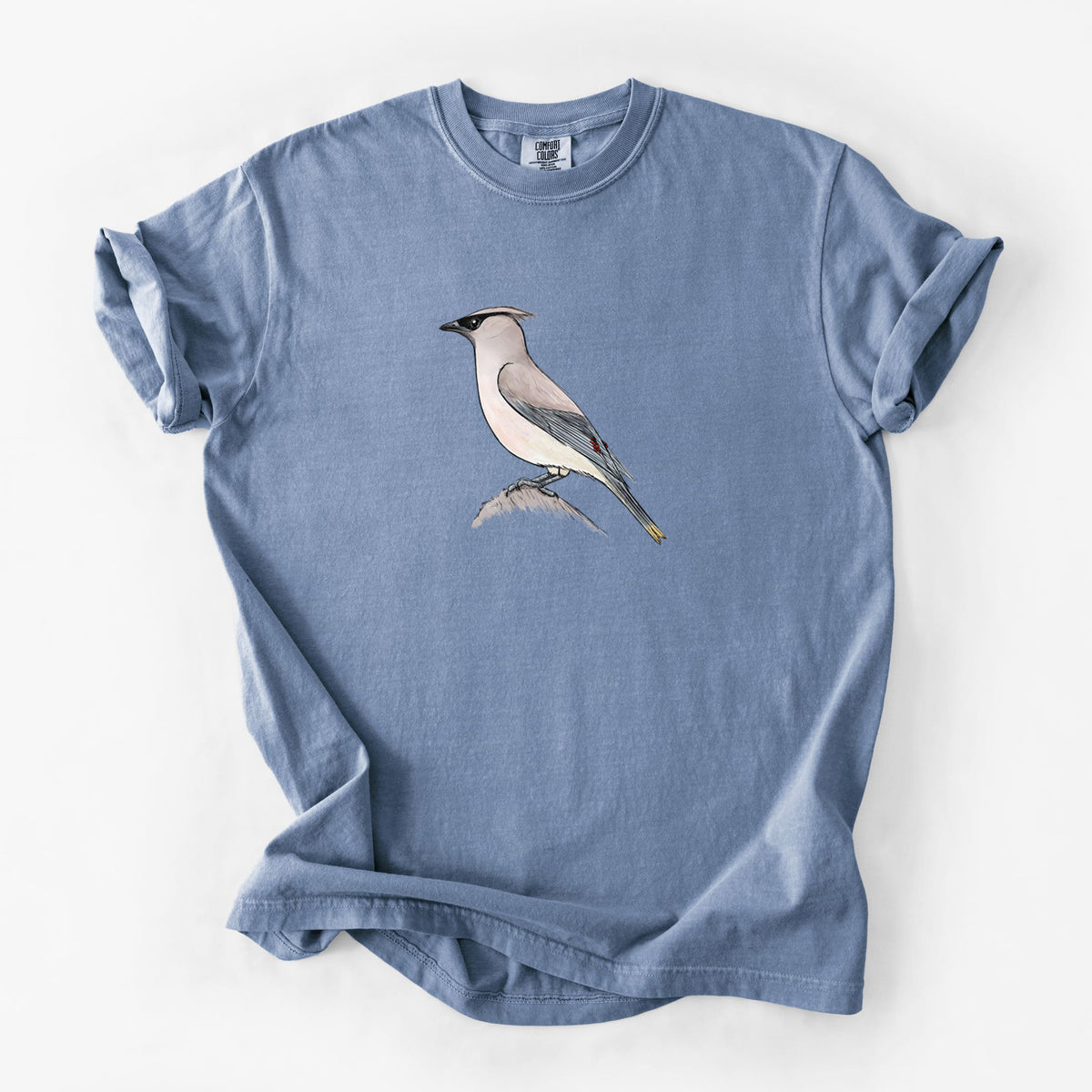 Vibrant Cedar Waxwing - Bombycilla cedrorum - Unisex Comfort Colors Garment-Dyed Heavyweight T-shirt