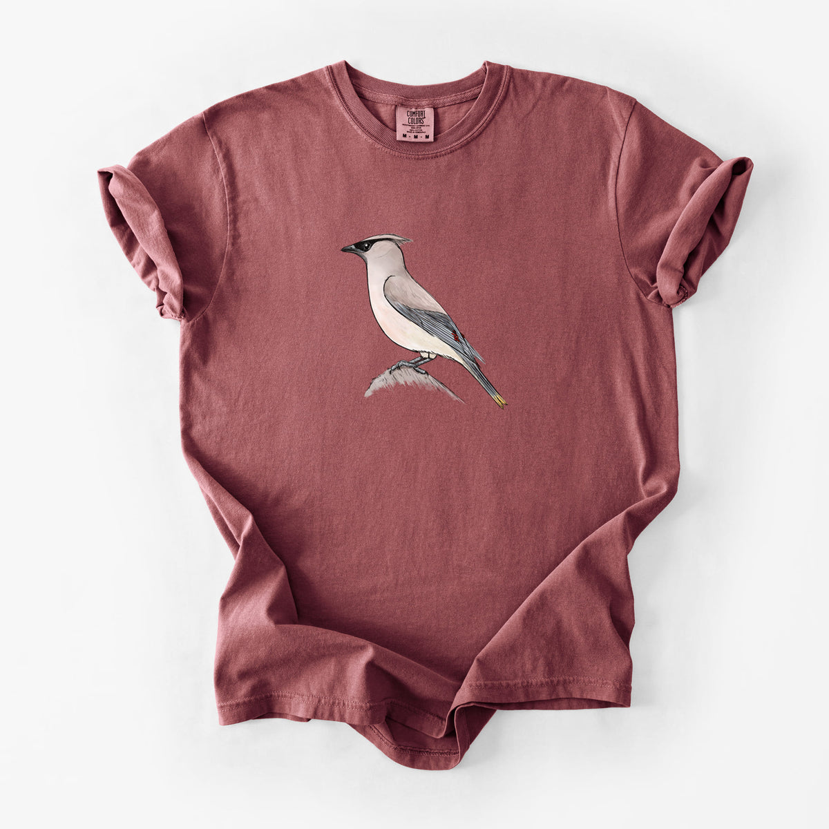 Vibrant Cedar Waxwing - Bombycilla cedrorum - Unisex Comfort Colors Garment-Dyed Heavyweight T-shirt