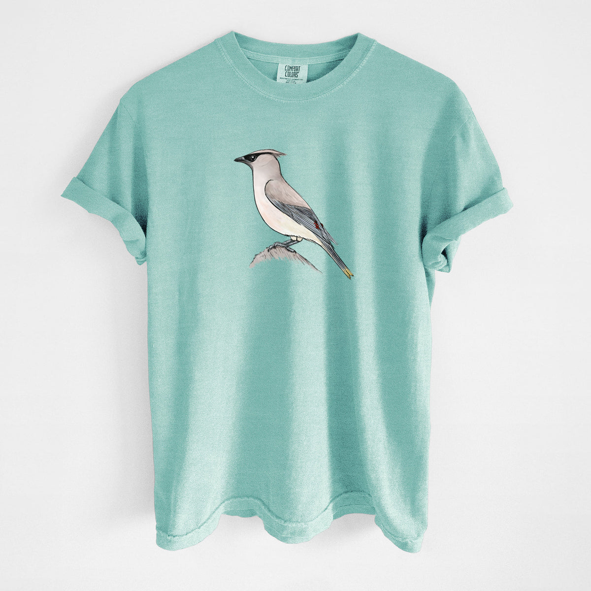 Vibrant Cedar Waxwing - Bombycilla cedrorum - Unisex Comfort Colors Garment-Dyed Heavyweight T-shirt