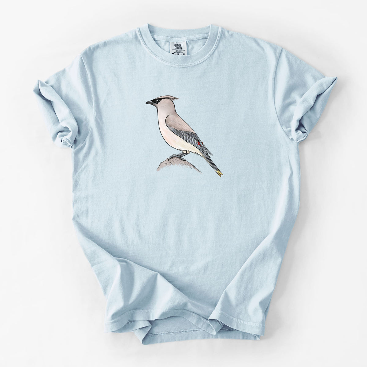 Vibrant Cedar Waxwing - Bombycilla cedrorum - Unisex Comfort Colors Garment-Dyed Heavyweight T-shirt