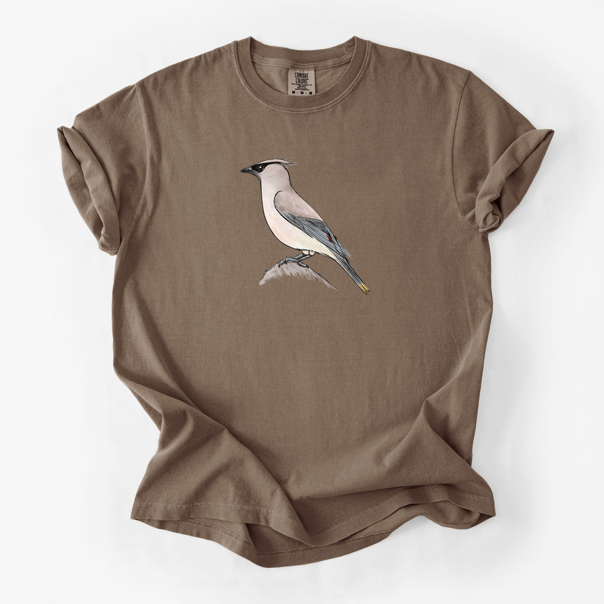 Vibrant Cedar Waxwing - Bombycilla cedrorum - Unisex Comfort Colors Garment-Dyed Heavyweight T-shirt
