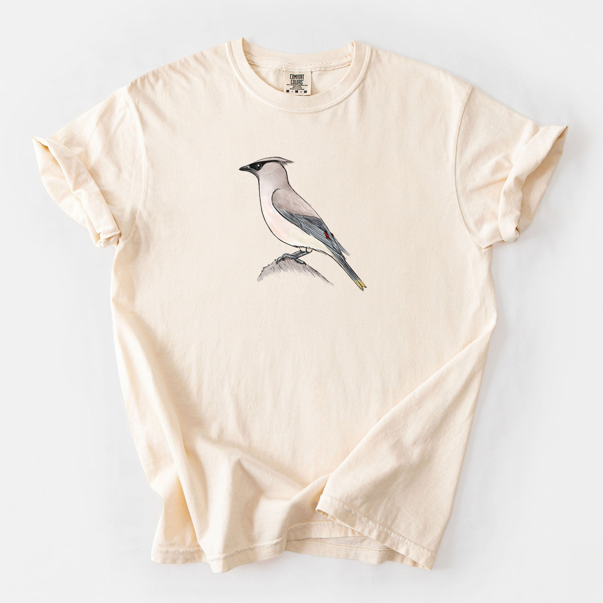 Vibrant Cedar Waxwing - Bombycilla cedrorum - Unisex Comfort Colors Garment-Dyed Heavyweight T-shirt