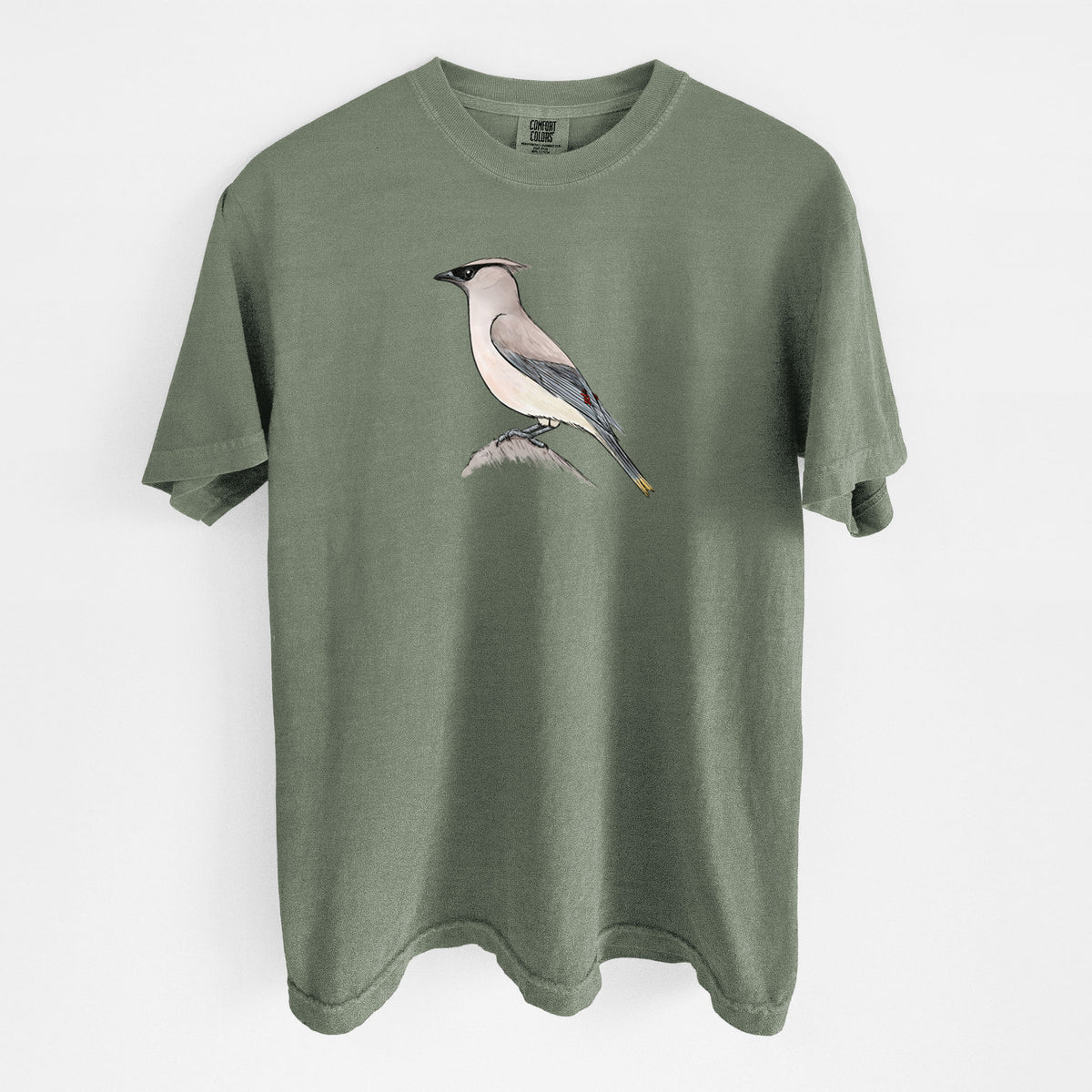 Vibrant Cedar Waxwing - Bombycilla cedrorum - Unisex Comfort Colors Garment-Dyed Heavyweight T-shirt