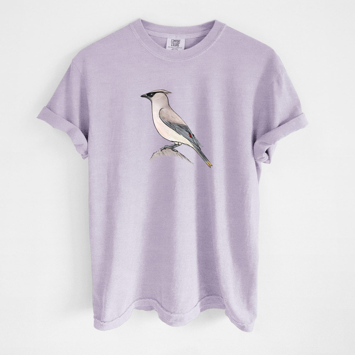 Vibrant Cedar Waxwing - Bombycilla cedrorum - Unisex Comfort Colors Garment-Dyed Heavyweight T-shirt