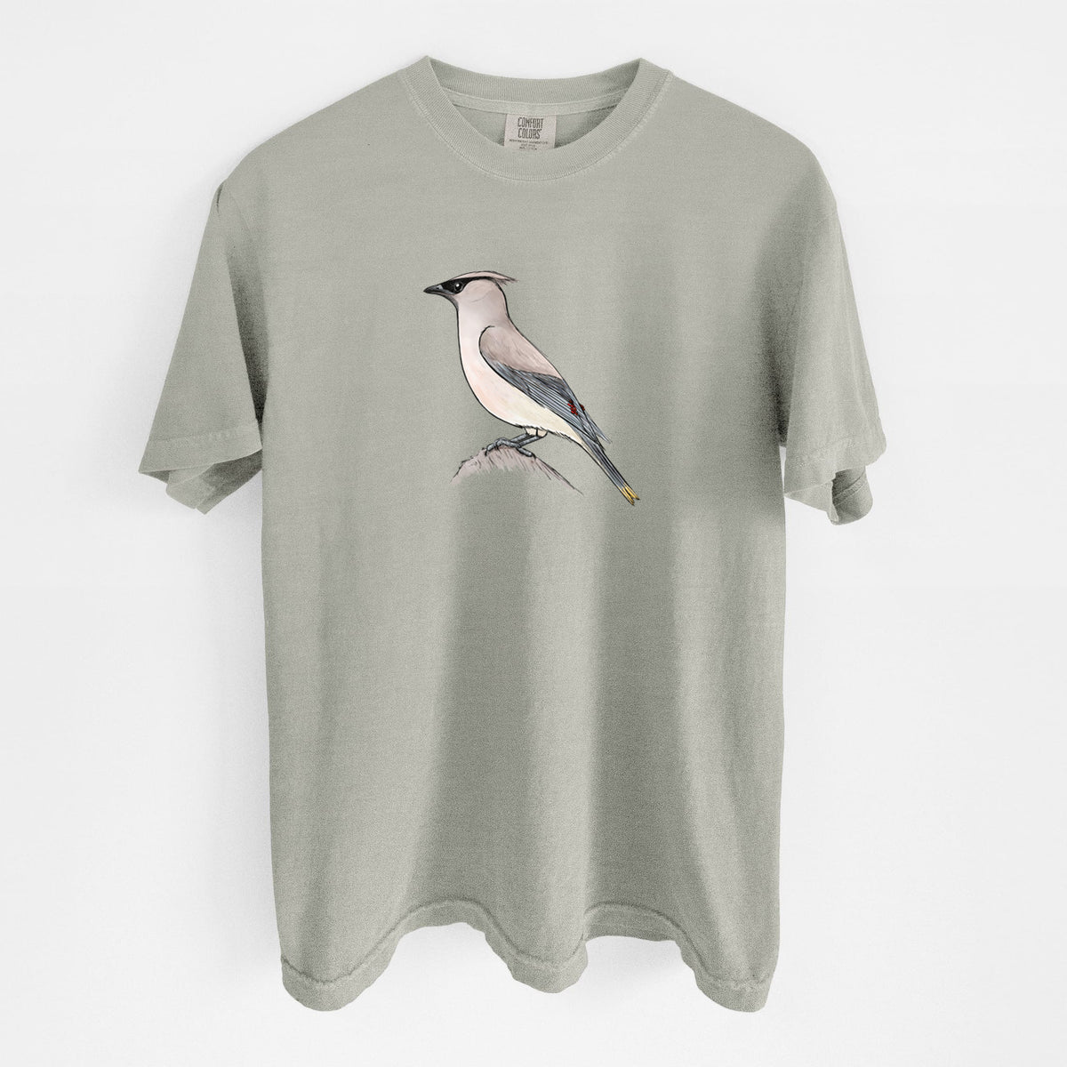 Vibrant Cedar Waxwing - Bombycilla cedrorum - Unisex Comfort Colors Garment-Dyed Heavyweight T-shirt