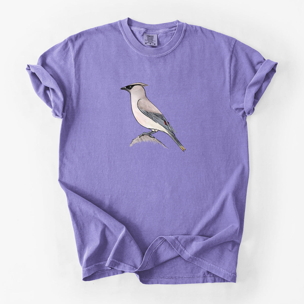 Vibrant Cedar Waxwing - Bombycilla cedrorum - Unisex Comfort Colors Garment-Dyed Heavyweight T-shirt
