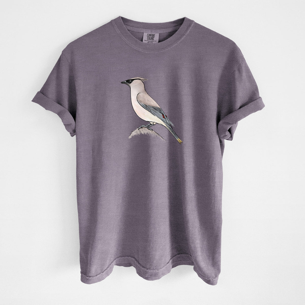 Vibrant Cedar Waxwing - Bombycilla cedrorum - Unisex Comfort Colors Garment-Dyed Heavyweight T-shirt