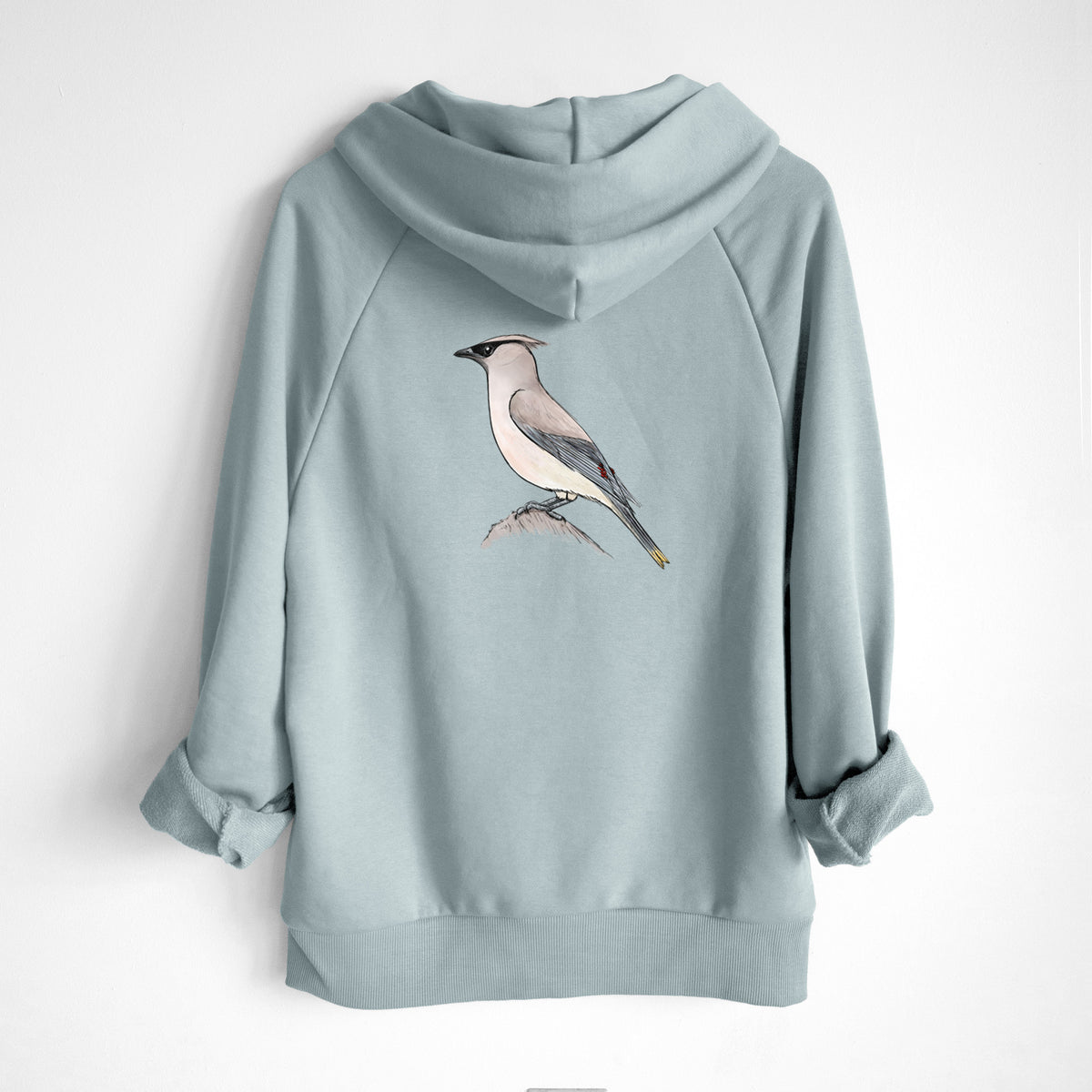 Vibrant Cedar Waxwing - Bombycilla cedrorum - UltraLuxe Heavyweight French Terry Hoodie