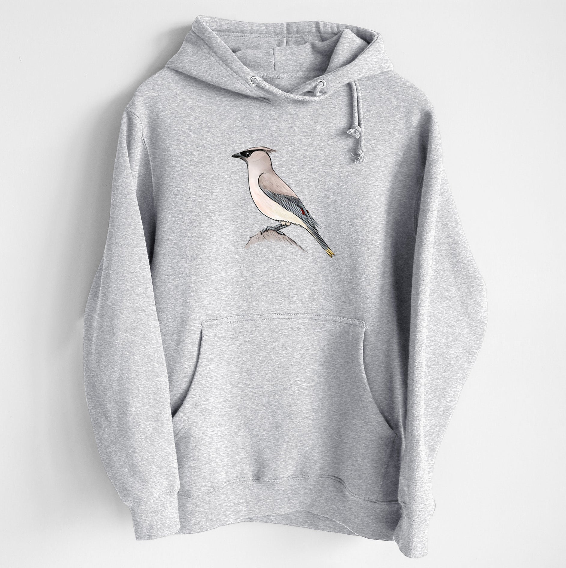Vibrant Cedar Waxwing - Bombycilla cedrorum - Heavyweight Fleece Hoodie